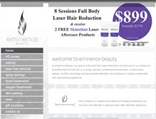 Tablet Screenshot of eminencebeauty.com